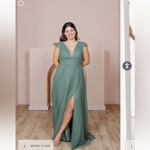 Revelry Cora Tulle Dress- Rosemary